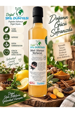 Doğal Şifa Dünyası 4 Sirkesi Doğal Fermantasyon 500 ML