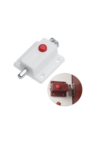 Butonlu Plastik Yaylı Mandallı Mobilya Dolap Kilidi, Soyunma Odası Kapı Kilidi, Karma