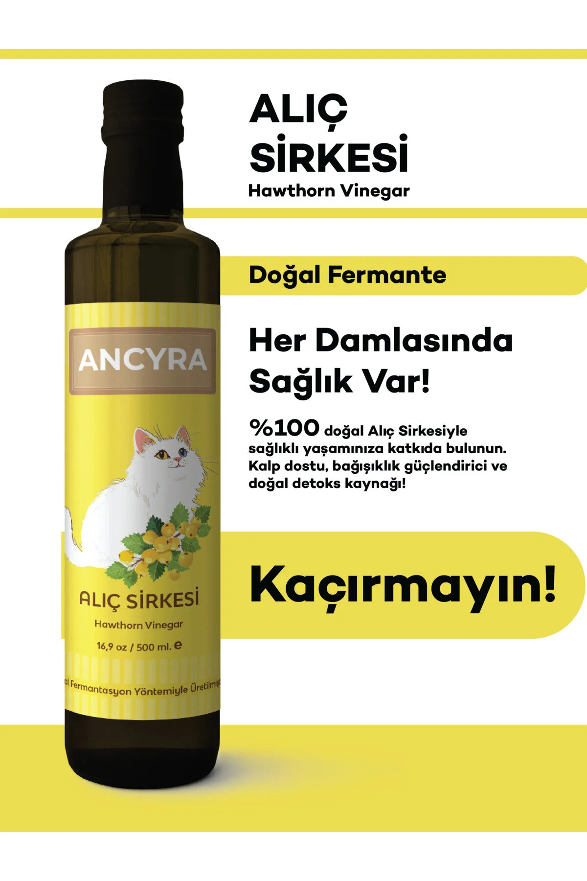 Alıç Sirkesi Doğal Fermante Hawthorn Vinegar 500 Ml