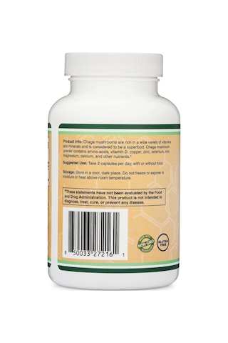 Double Wood Chaga Mushrooms 120 Capsules 1,000mg.abd Menşei Aromasız