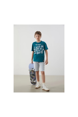 LC Waikiki Beli Lastikli Erkek Çocuk Kargo Şort Lıght Grey