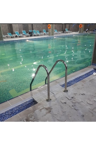 DEKOR HAVUZ 3 BASAMAKLI STANDART PASLANMAZ HAVUZ MERDİVENİ AISI 3