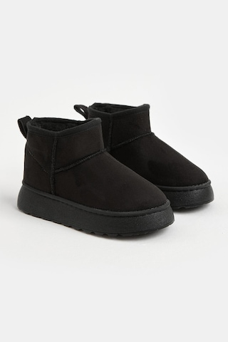 Tonny Black Kalın Poli Taban İçi Kürklü Süet Görünümlü Çocuk Unisex Siyah Günlük Bot Tbsz015 Siyah