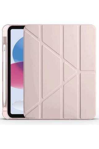 Apple Uyumlu iPad 2022 10.9 10.nesil Kılıf Kalemlikli Mars Tablet Kılıfı - Rose Gold