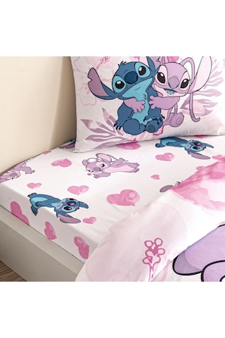 Taç Lisanslı Lilo&stitch Tek Kişilik Pamuk Nevresim Takımı 000000001000049393 Çok Renkli