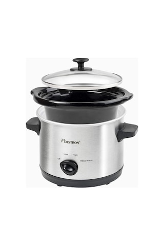 Bestron 1.5 L Slow Cooker Kompakt 2 Kişilik Yavaş Pişirici 120w Silver Elektrikli Tencere/tavalar Gümüş