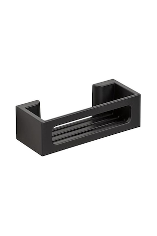 Siyah Yapışkanlı Plastik Banyo Organizer Rafı