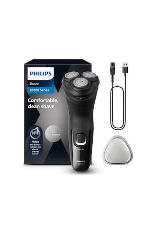 Philips Shaver Series 3000x - Siyah Erkekler İçin Elektrikli Tıraş Makinesi, Islak Ve Kuru Tıraş, Skinprotect Teknolojisine Sahip, Katlanır Sakal Düzeltici Model X3001/00