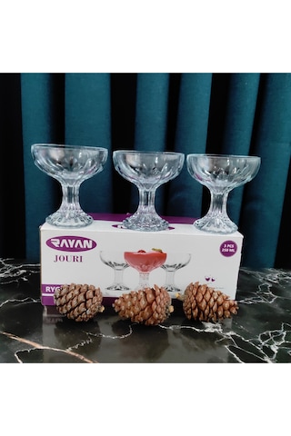 3 Ad Ayaklı Dondurma Tatlı Sunumluk 250 Cc Hacim 10 Cm Yükseklık 9 Cm Ağız