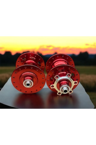 Forte Gt Xbyc 680 Bisiklet Hub Sesli Ön Arka Kaset Göbek Seti 32 Delik 6 Vida Qr Mandal Kırmızı