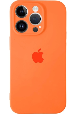 Apple Uyumlu iPhone 14 Pro Max Kılıf Logolu Kamera Korumalı Altı Kapalı İçi Kadife Lansman Kapak - Açık Mavi