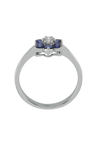 Sirius Safir Ve Pırlanta Taşlı Papatya Yüzük 0817R0134