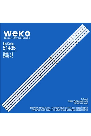Wkset-6435 35091x5 35092x5 Svj490a06 Rev03 6led L/r Birleştirilmiş Led Kodu 5 Adet Led Bar Tvnizi Açıp İçindeki Led Barla Birebir Aynısı Olduğunu Görmeden Almayınız. Sonrasında İade Almamaktayız.