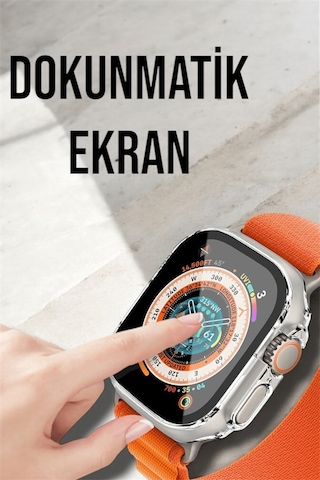 Bluetooth Bağlantılı 49mm Dokunmatik Akıllı Saat Sağlık Ve Spor Takip Özellikli