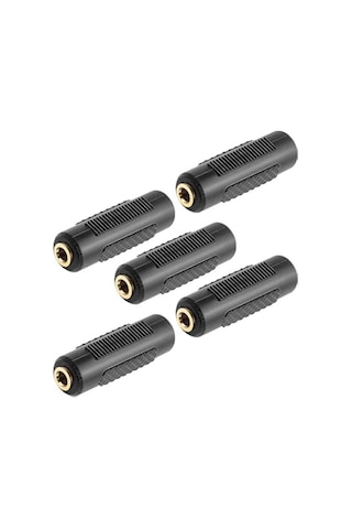 5 Adet - 3.5mm Stereo Dişi / Dişi Aux Kulaklık Mikrofon Ses Uzatma Adaptörü - Altın Uçlu