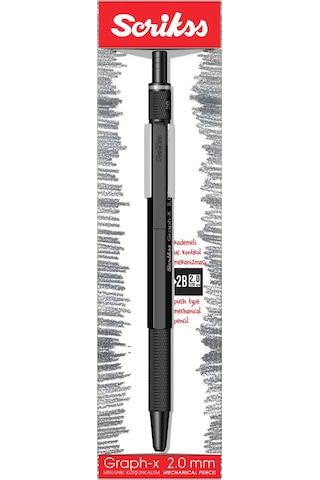Scrikss Graph-x 2b 2.0 Siyah Gizli Uç Mekanik Kurşun Kalem