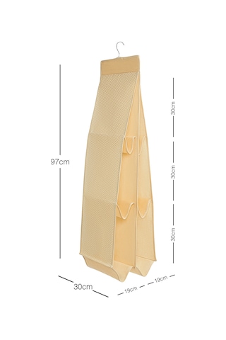 Ocean Home Textile Bölmeli Bej Balıksırtı Çanta Düzenleyici 30 x 97 cm