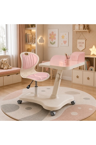 Bonny Mobil Çocuk Çalışma Sandalye Seti Pembe