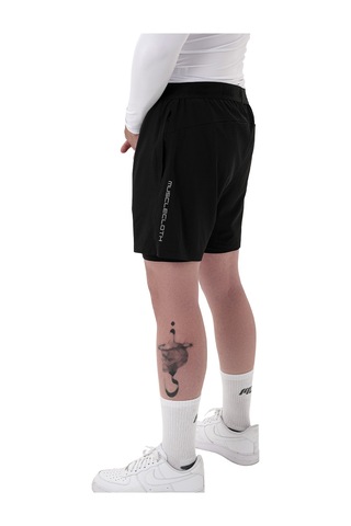 Musclecloth Performance 2 In 1 Erkek Taytlı Şort Siyah Siyah