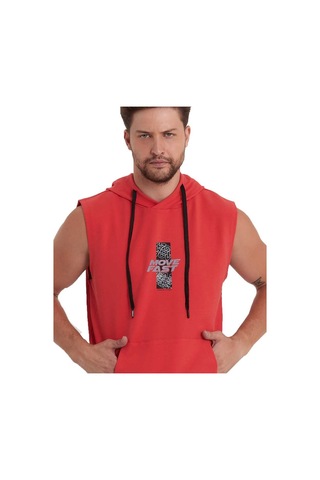 Adams Erkek Kapüşonlu Kanguru Cepli Kolsuz Sweatshirt 001