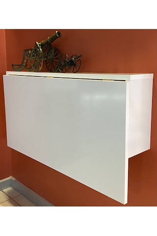 Duvara Monteli Raflı Katlanır Portatif Açılır Kapanır Masa 90*60 cm