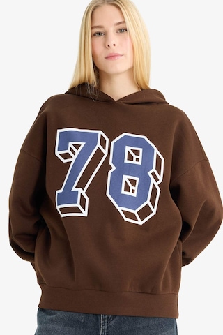 Defacto Coool Overshirt Fit Kapüşonlu Baskılı Sweatshirt G0965ax25wnbn191 Kahve