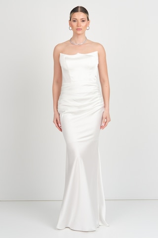 Carmen Kadın Straplez Maxi Boy Abiye Elbise 58565 Beyaz Beyaz