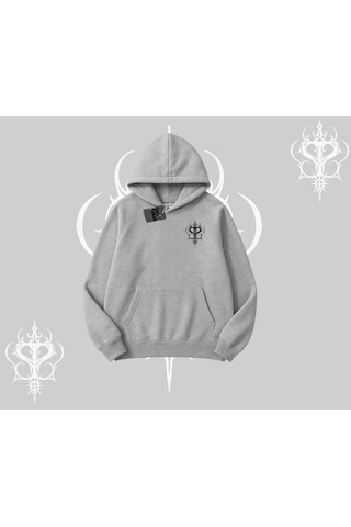 Paw Sitive Kedi Arka Baskılı Kapşonlu Sweatshirt