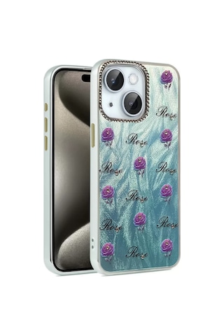 Newface Apple Uyumlu iPhone 15 Plus Kılıf Blade Aynalı Desenli Kapak - Desen 9 - Özel Seri 8683140849290 Mavi