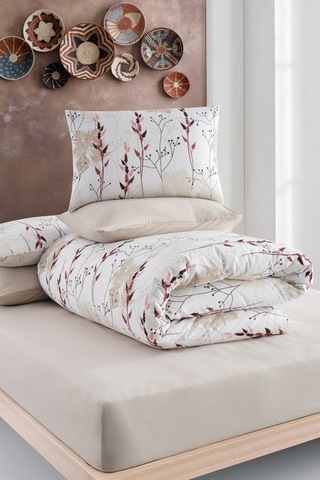 Veramoni Soft Dreams Soft Dreams Çift Kişilik Pamuklu Desenli Nevresim Takımı - Kırmızı
