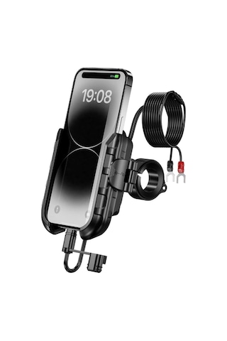 Nukrotech Mr Plus Usb-c Type-c Şarjlı Klipsli Motosiklet Telefon Tutucu