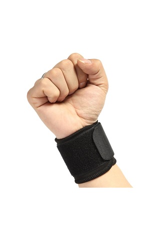 El Bilek Bandajı Elastik Sporcu Bilekliği Fitness Ağırl... Siyah
