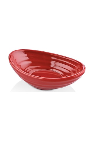 6 Adet Melamin Oval Sosluk Ve Reçel Tabağı 75 Ml Kırmızı Minimalist Makinede Yıkanabilir