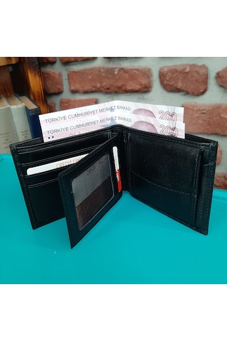 Gvnbag Hakiki Deri Erkek Bozuk Para Gözlü Siyah Cüzdan Gvn-0115 Siyah