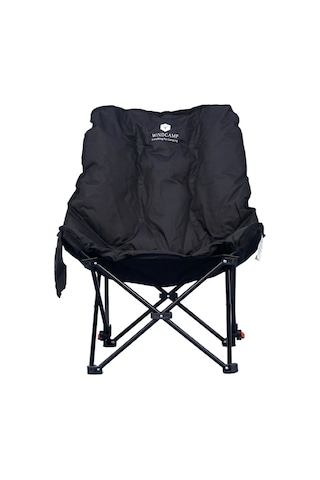 Windcamp Bel Korunaklı  Katlanır Kamp Sandalyesi Siyah
