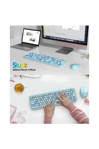M600 Renkli Tuşlu Kablosuz Türkçe Q Multimedia Klavye + Mouse