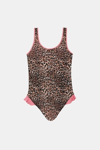 Amarelle Capetown Leopar Desenli Fırfırlı Çocuk Mayosu Leopar