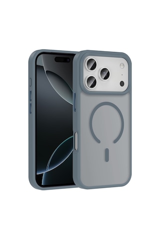 Lexroo Apple iPhone Uyumlu 17 Pro Mag Safe Şarj Özellikli Mat Arka Yüzey Sio Tpu Silikon Sert Pc Kılıf - Siyah
