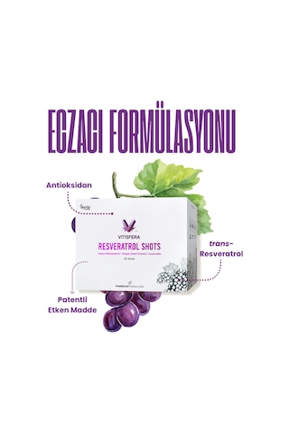 Vitisfera Resveratrol Shot Orman Meyveleri Aromalı 20 x 25 ML
