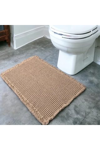 Ximistore9 Kahverengi 45x75 Cm Vafli Banyo Paspası - Süper Emici, Kayma Engeli, Kauçuk Tabanlı, Makine Yıkama Uygun, Yumuşak Dokulu Kahverengi