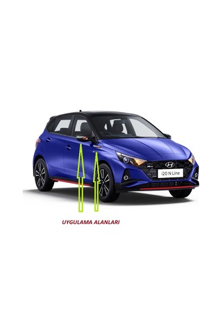 Hyundai N Line i20 Yan Aynalar Ve Çamurluk Yanı Damla Desen Bıçak