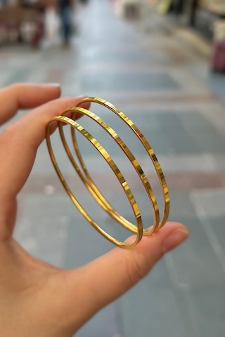 Gümüş Düz Ray Model Bilezik El 12151 Diğer