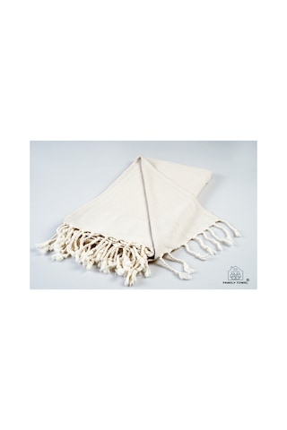 Peştemal %100 Doğal Pamuklu Türk Ev Tekstili Hamam - Banyo - Plaj - Spor Için 100x180 Cm 380gr Krem