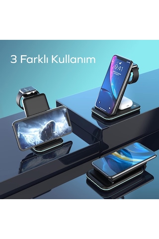 Woyax By Deji Katlanabilir 15w Hızlı Wirelesskablosuz Şarj Standı