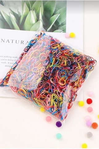 Okavango 1000 Adet Renkli Saç Örgü Lastiği Çok Renkli