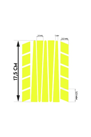 Şerit Şeklinde Floresan Sarı Sticker Çınar Extreme