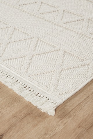 Mariesse Home Naturel Bukleli Yumuşak Dokulu Iskandinav Yolluk Dokuma Halı Oturma Odası Mutfak Halısı Koridor Doha Yolluk 610 Krem