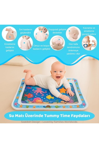 Sweden Baby Bebek Su Oyun Matı Tummy Time Test Raporlu, Sızdırmaz Ve Bpa'sız