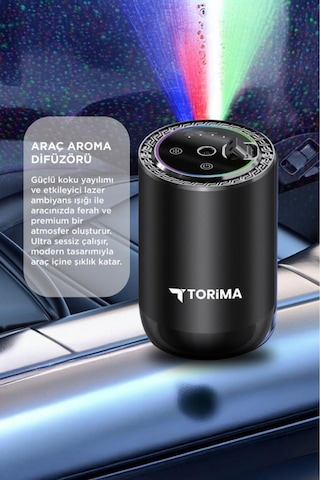 Torima Tcf-04 Araç İçi Hava Nemlendirici & Hareket Algılamalı Koku Makinesi Cologne Esansı Aromaterapi Difüzör Araç Kokusu