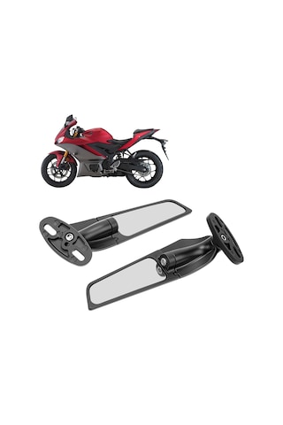 Reedark Yamaha R1/r3/r6/r15/r25/v2/v3 İçin Alüminyum Spor Stili 360 Derece Döner Aerodinamik Kanatlı Motor Görünümlü Ayna Diğer